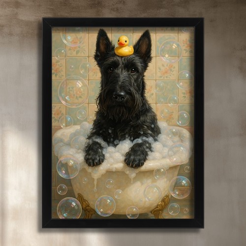 Schnauzer bathroom wall art - bathroom,