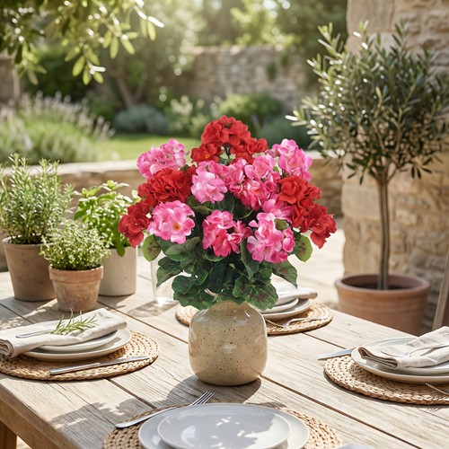 Artificial geranium flowers - [artificial, flowers]