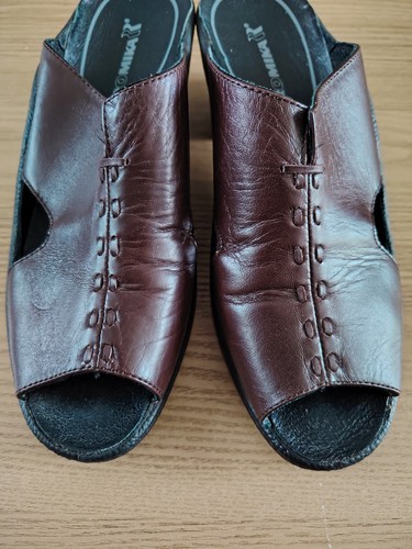 Brown leather slipon - leather,