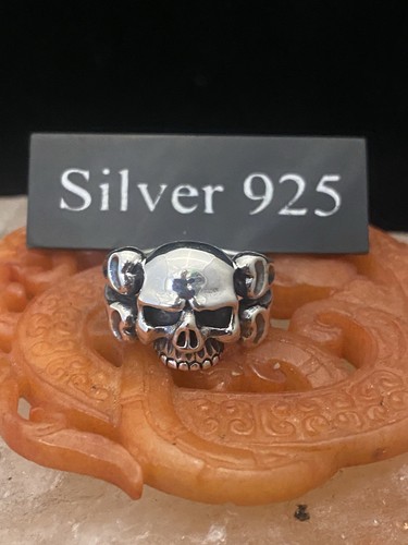 Silver skull ring - skull,