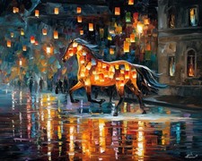 Leonid Afremov LANTERN HORSE