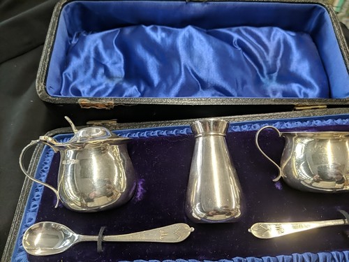 Boxed sterling silver cruet - boxed,