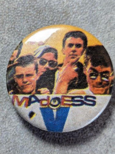 Vintage 80s madness pin badge - vintage,