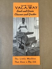Vintage 1940S Vac-A-Way Seed Grain Cleaner + Grader Brochure Ohio INV-AD14
