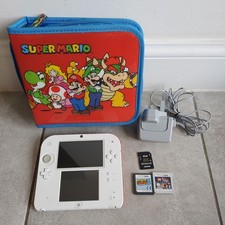Nintendo 2DS White & Red Handheld Console with Official Charger & 2 Games
