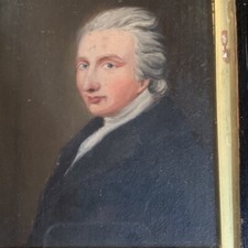 Fine Quality Antique Regency Portrait Miniature Well Dressed Gentleman Grey Hair