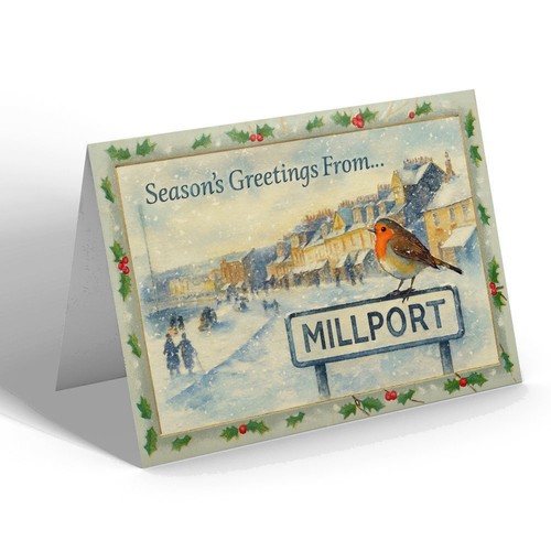 Xmas notelet millport - notelet,