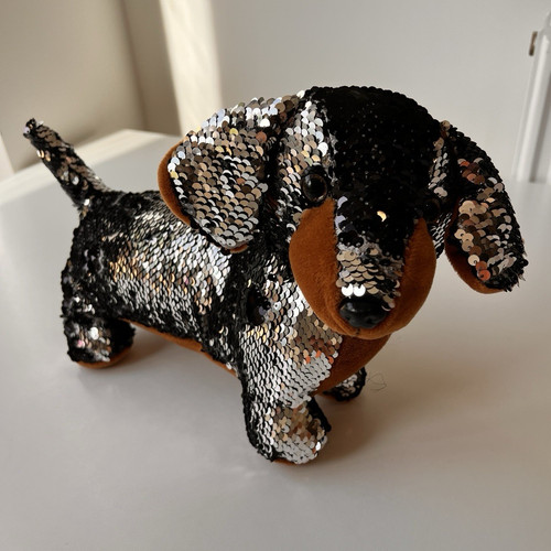 Reversible sequin dachshund - sequin,