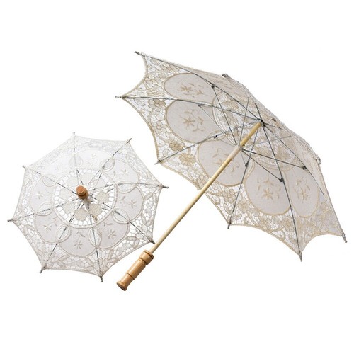 Vintage lace parasol - lace, handheld