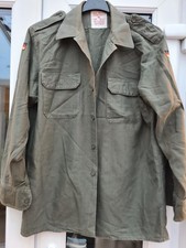 Military German Army Surplus Uniform Shirts x 3, 2 With German Flag Badge