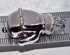 SOLID STERLING SILVER (925) OPENING BOXING GLOVE PENDANT -BOXER INSIDE - MEN'S