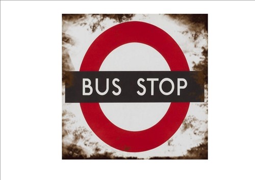 Vintage style bus stop sign - ,
