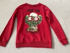 Christmas Cactus Jumper Red Asda George Age 9-10 Years