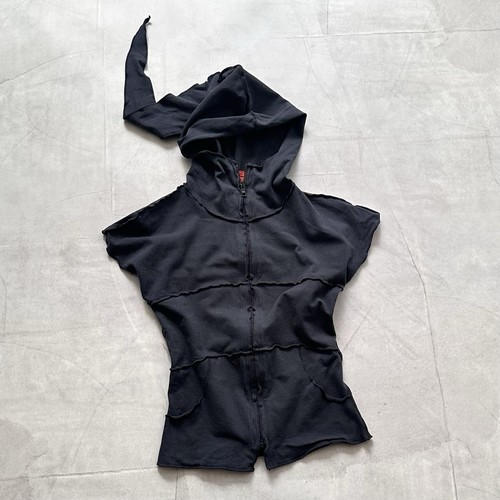 Gothic patchwork black vest - patchwork,