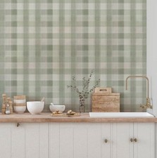 COUNTRY SAGE CHECK WALLPAPER