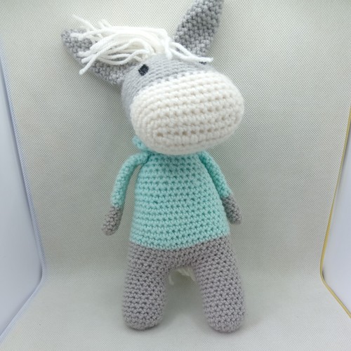 Handmade crochet donkey toy