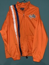 Vintage Gulf Oil Racking Zip Up Windbreaker Jacket | Large Maxpart Orange