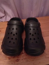 Black Chunky Slip on mules