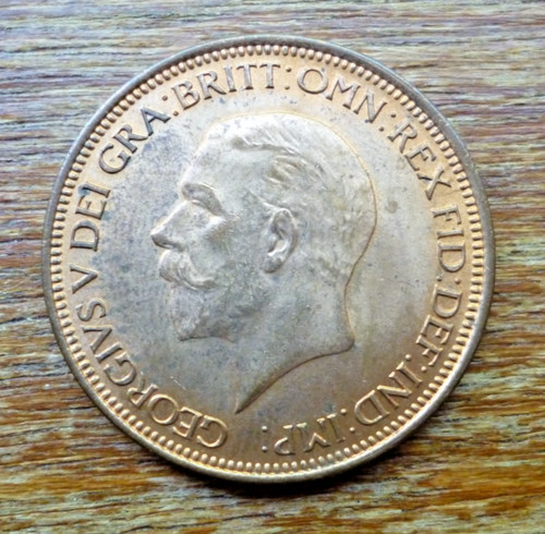 1933 half penny - coin., king