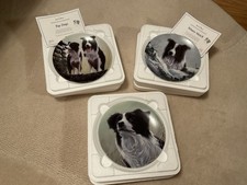 Danbury Mint Royal Worcester Border Collie Collectors Plates X 3