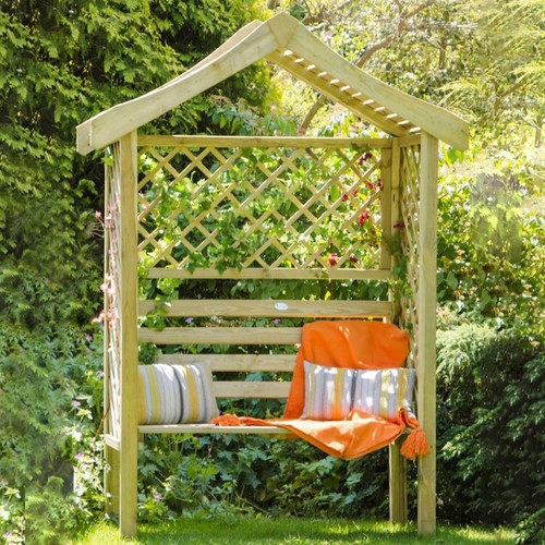 Arbour bench seat wooden - arbour,