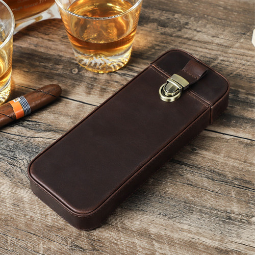 Vintage leather cigar case - vintage,