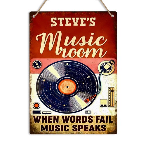Personalised music room retro - room,