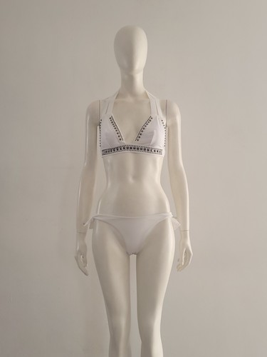 Perla white studded bikini - white,