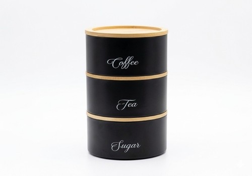 3pc tea coffee sugar canister - 3pc,