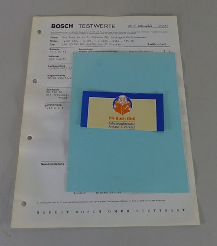 Bosch test values porsche 356 - test,