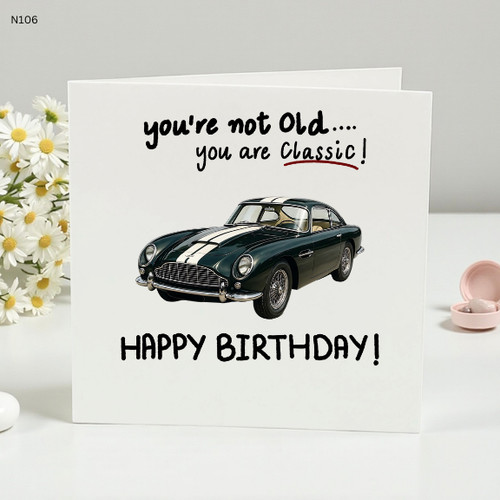 Classic car birthday card - classic,