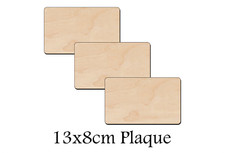 Wooden rectangle shape 13x8cm - wooden,