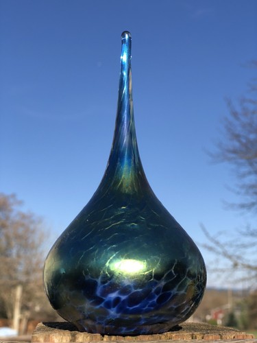 Vintage heron glass blue - glass,
