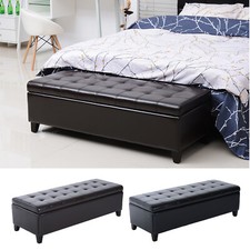 51" Tufted Top Storage Ottoman
