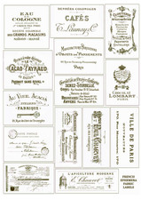 French Ephemera Labels - 1xA4