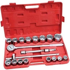 Hilka 3/4" Drive Socket Set 22-50mm Heavy Duty Ratchet Wrench HGV Tool Kit 21pc
