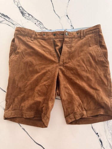Suede leather shorts - leather, men’s