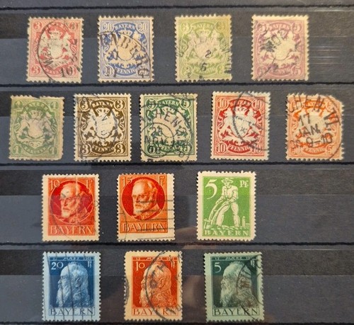 German states bavaria stamps - german,