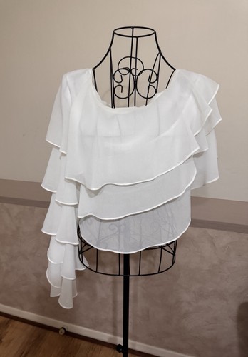Boohoo white chiffon - white,