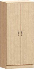2 Door Wooden Wardrobe Hanging Rail Furniture Bedroom Storage Fully Assembled