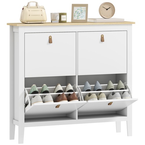Homcom drawer shoe cabinet - 4,