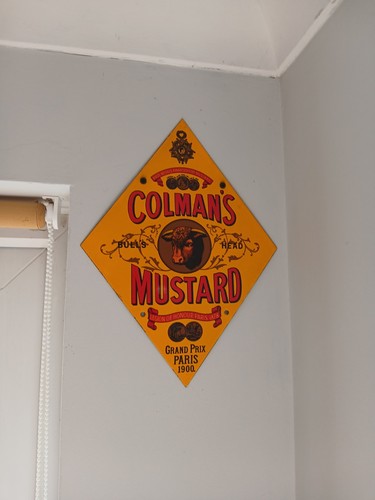 Colmans mustard enamel bull - colmans,