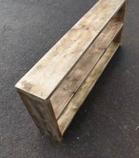 Rustic wooden shoe rack storage shelf hall bench reclaimed timber solid wood *
