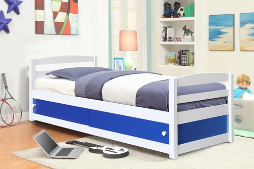 Storage bed kids grey pink - storage,