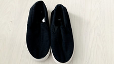 Boys, Primark, Black Material Slip On Plimsoll Shoes, Rubber Soles, Uk 2, Eur 35