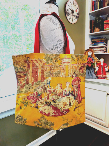 Lined market tote bag - tote,