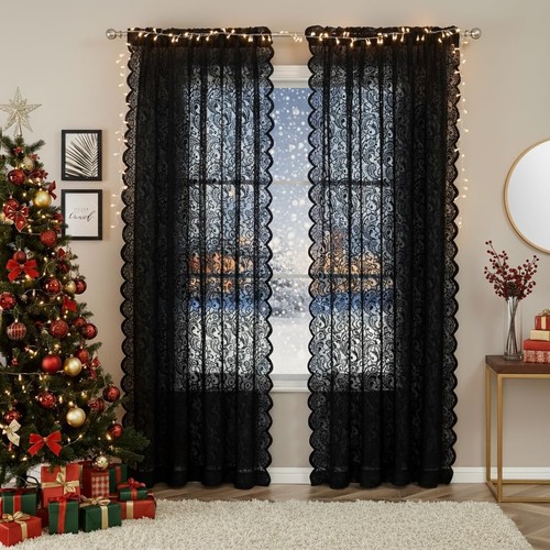 Bujasso black sheer - sheer, lace