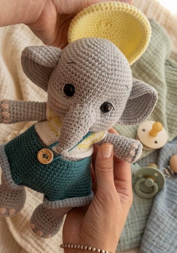 Handmade cotton elephant - cotton,