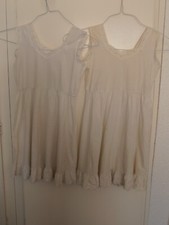 2 Vintage Childs small White Cotton Petticoat Under Gowns Diana Lingerie size 8