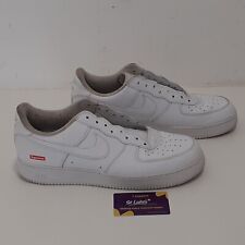 Size 10.5 - Nike Air Force 1 x Supreme Low Box Logo - White CU9225-100